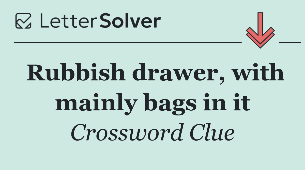 Rubbish drawer, with mainly bags in it