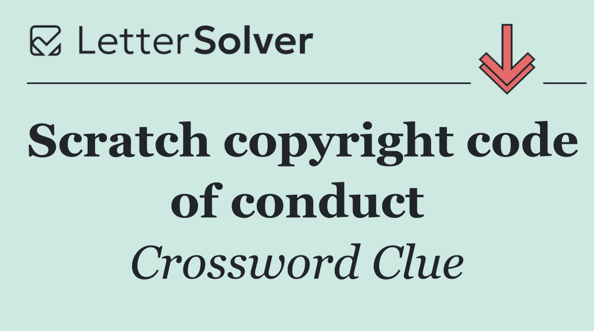Scratch copyright code of conduct