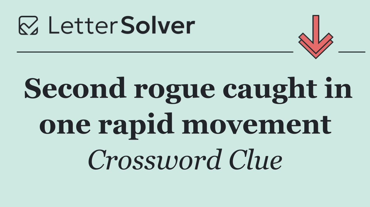 Second rogue caught in one rapid movement