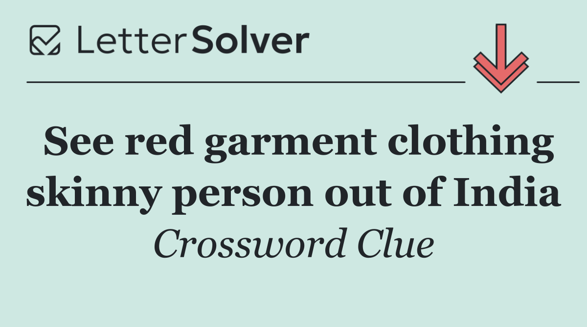 See red garment clothing skinny person out of India