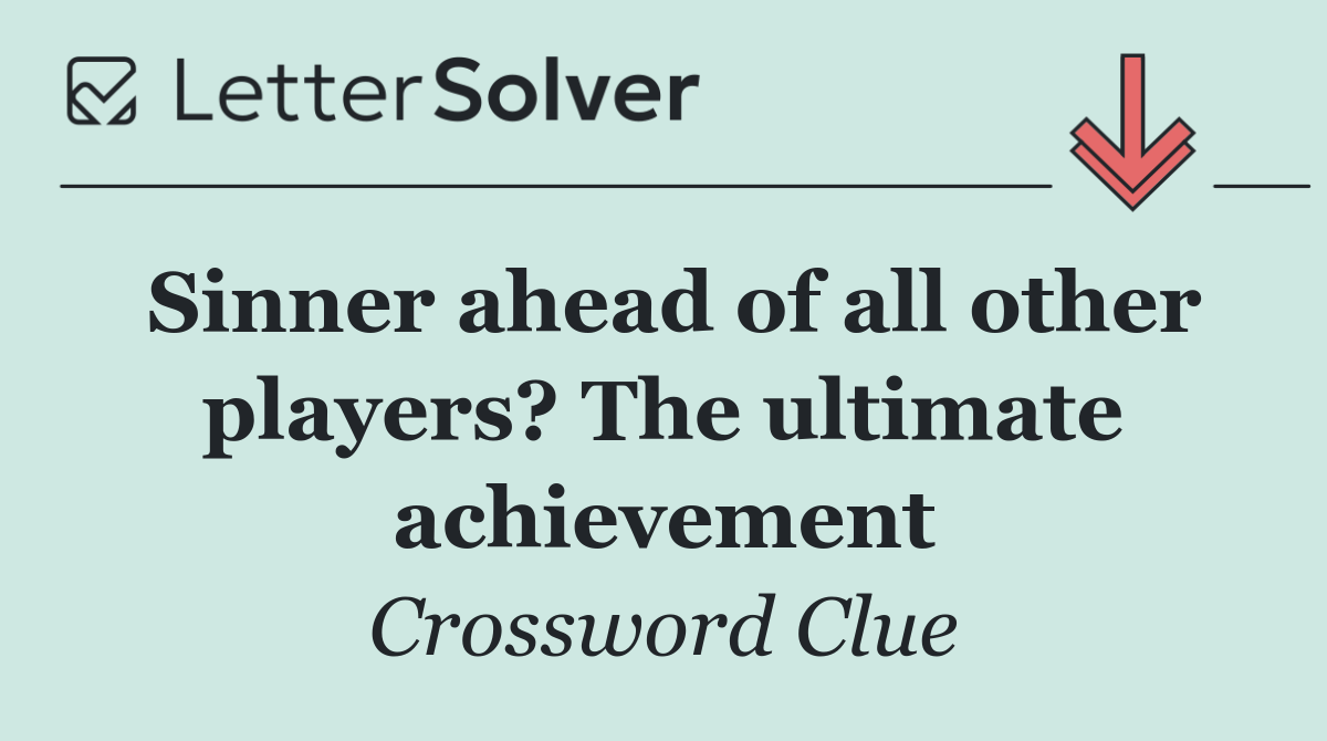 Sinner ahead of all other players? The ultimate achievement