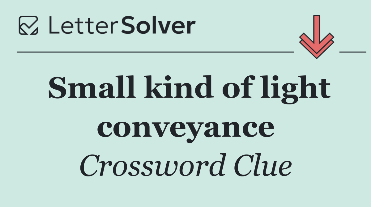 Small kind of light conveyance