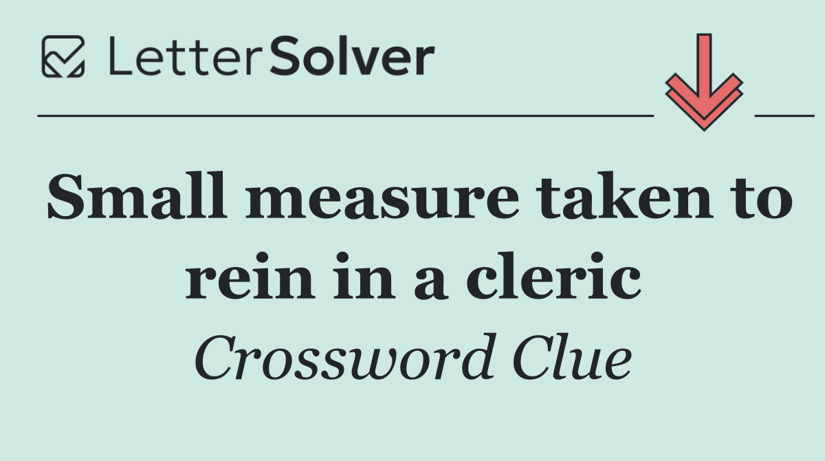 Small measure taken to rein in a cleric