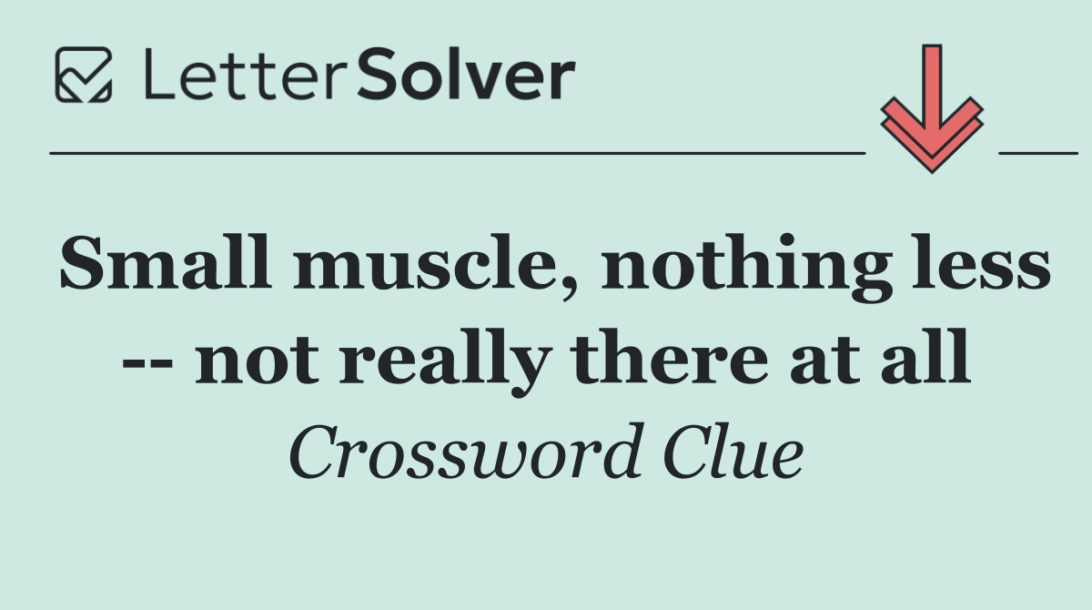 Small muscle, nothing less    not really there at all