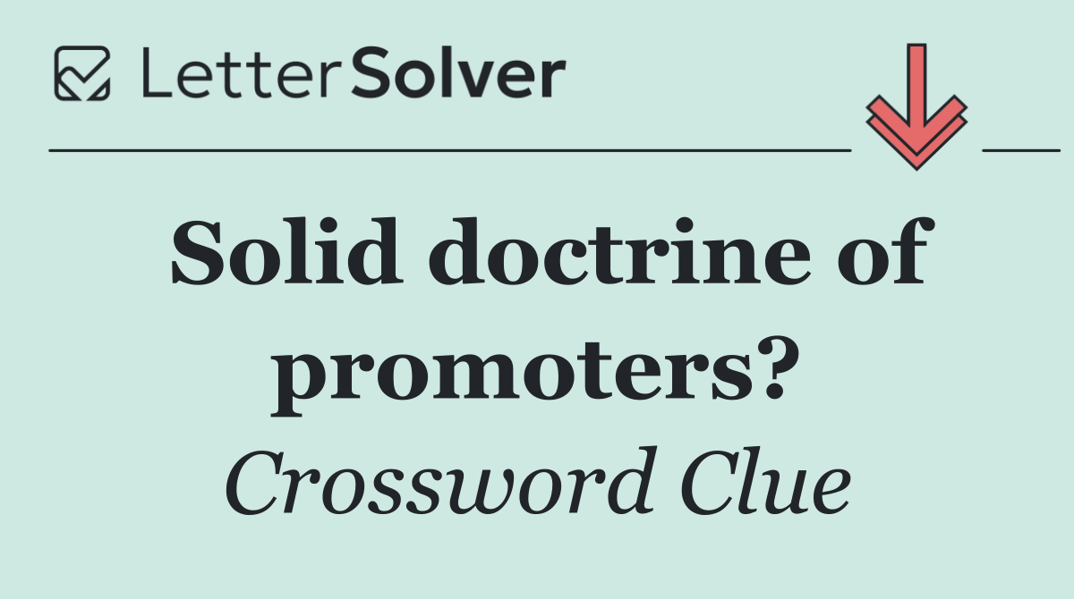 Solid doctrine of promoters?