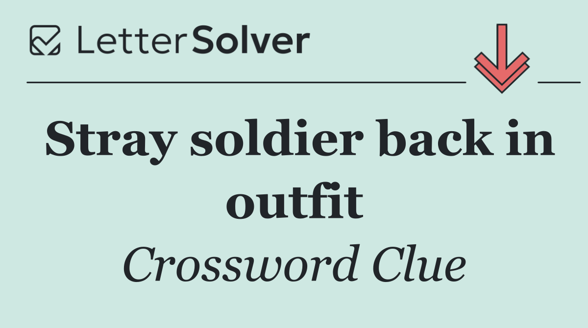 Stray soldier back in outfit