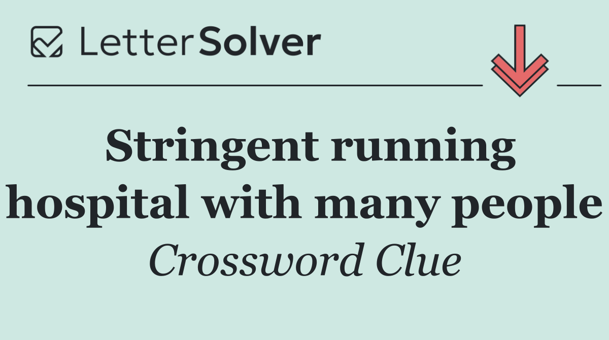 Stringent running hospital with many people