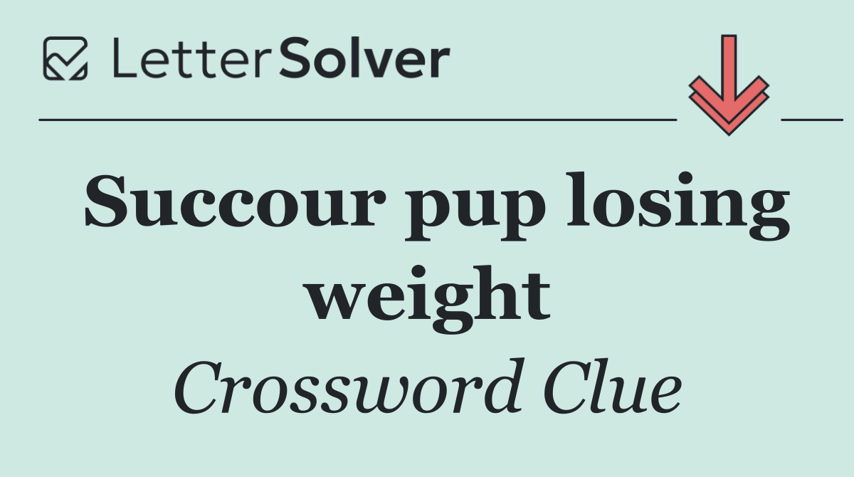 Succour pup losing weight
