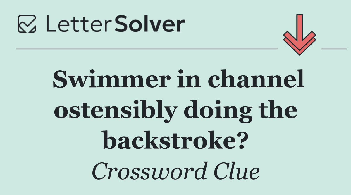 Swimmer in channel ostensibly doing the backstroke?