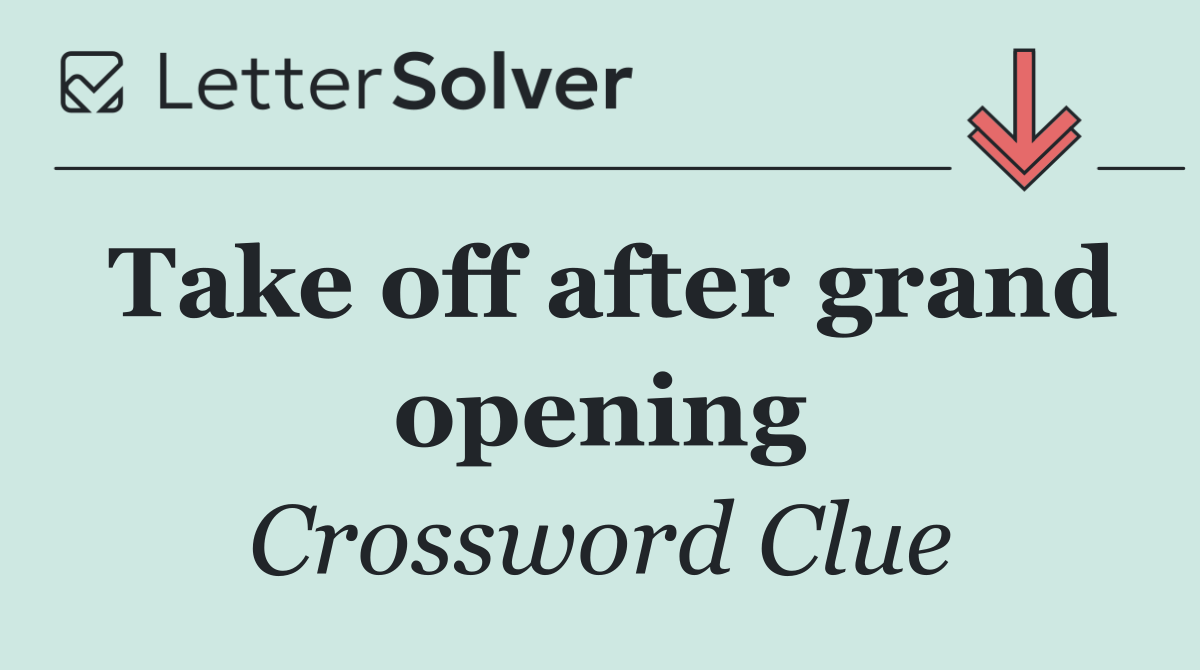 Take off after grand opening