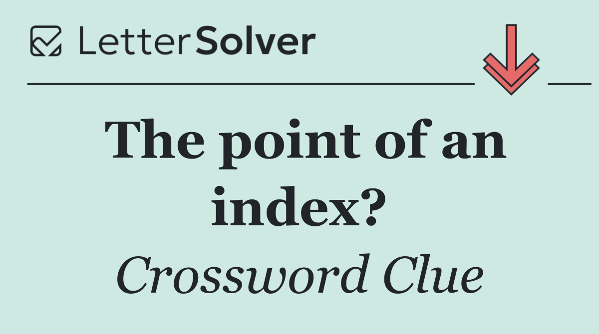 The point of an index?