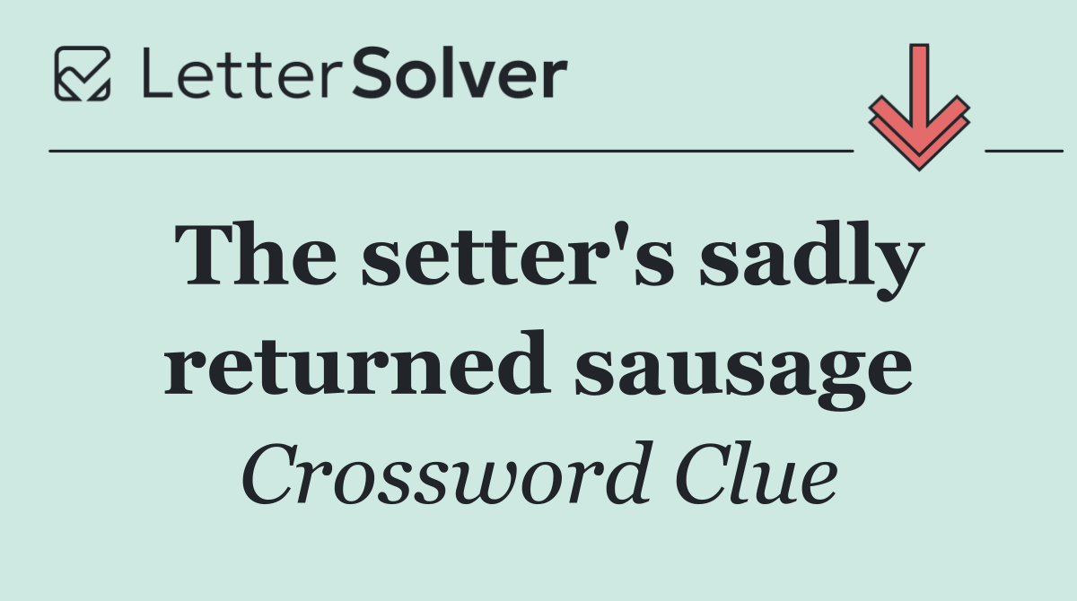 The setter's sadly returned sausage