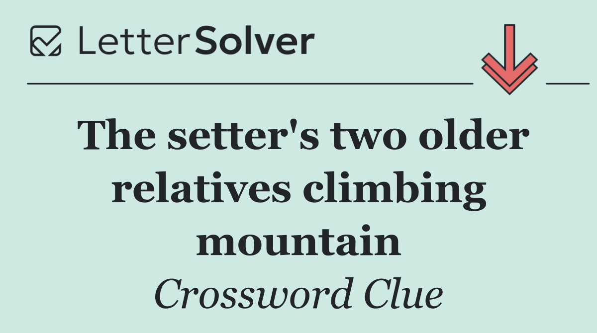 The setter's two older relatives climbing mountain