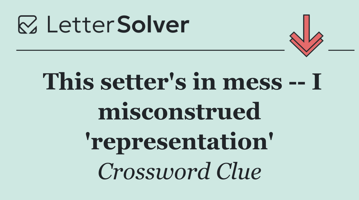 This setter's in mess    I misconstrued 'representation'