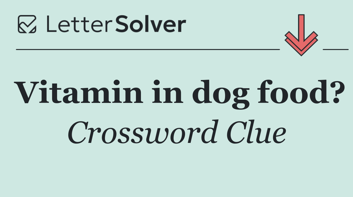 Vitamin in dog food?