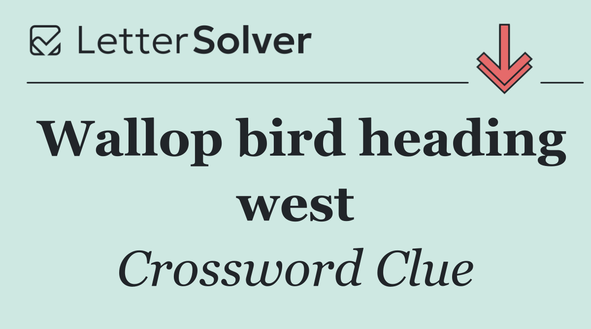 Wallop bird heading west