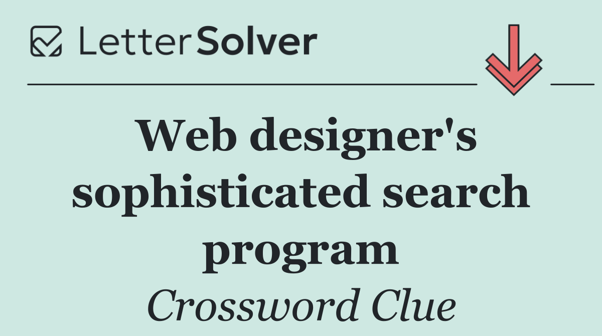Web designer's sophisticated search program