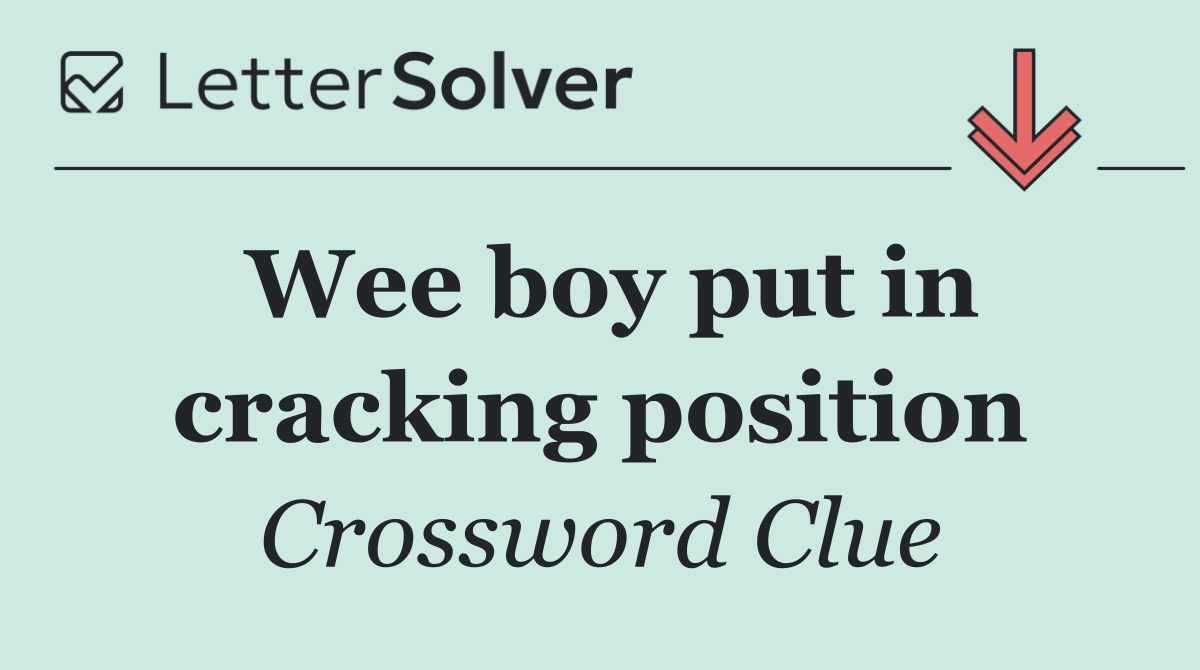 Wee boy put in cracking position