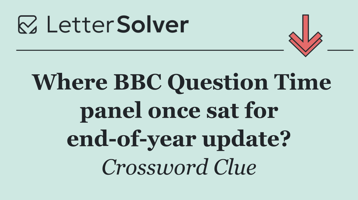 Where BBC Question Time panel once sat for end of year update?