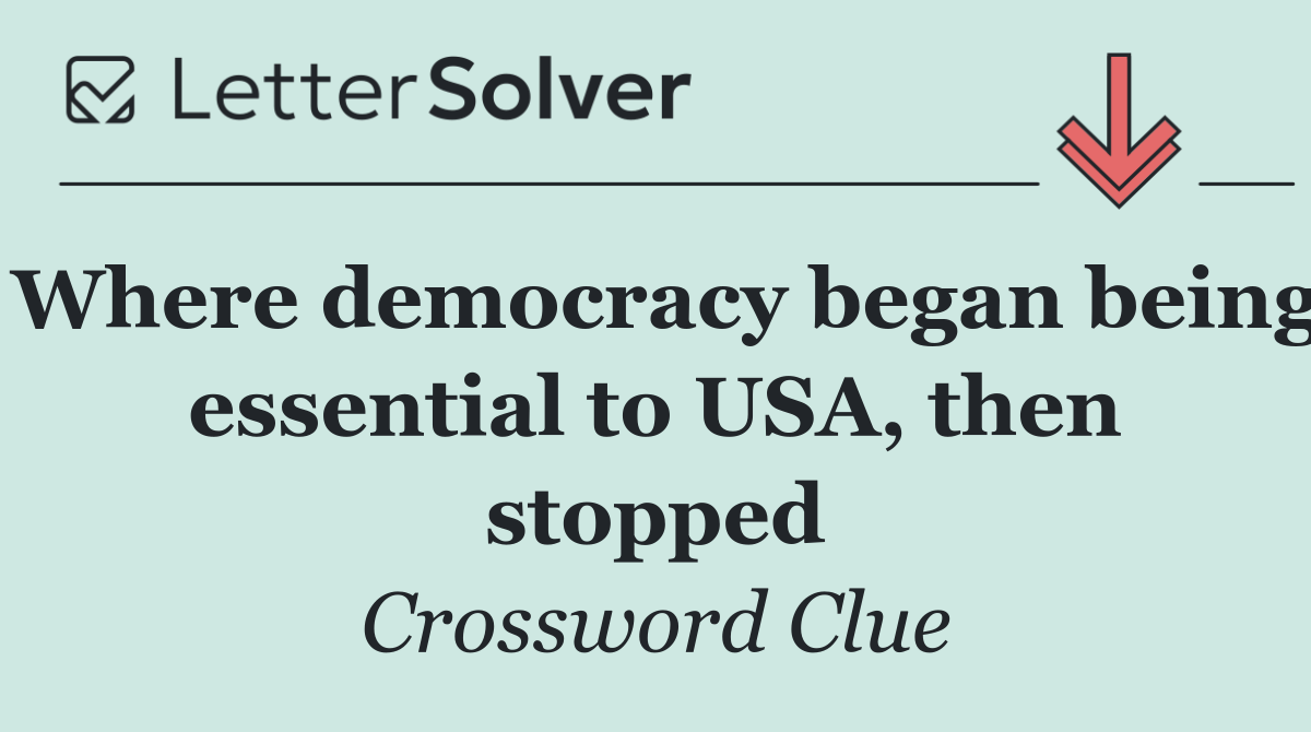 Where democracy began being essential to USA, then stopped