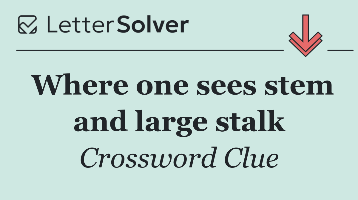 Where one sees stem and large stalk