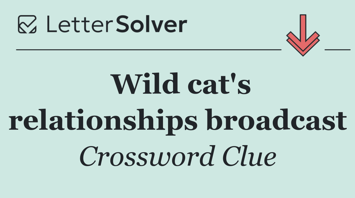 Wild cat's relationships broadcast