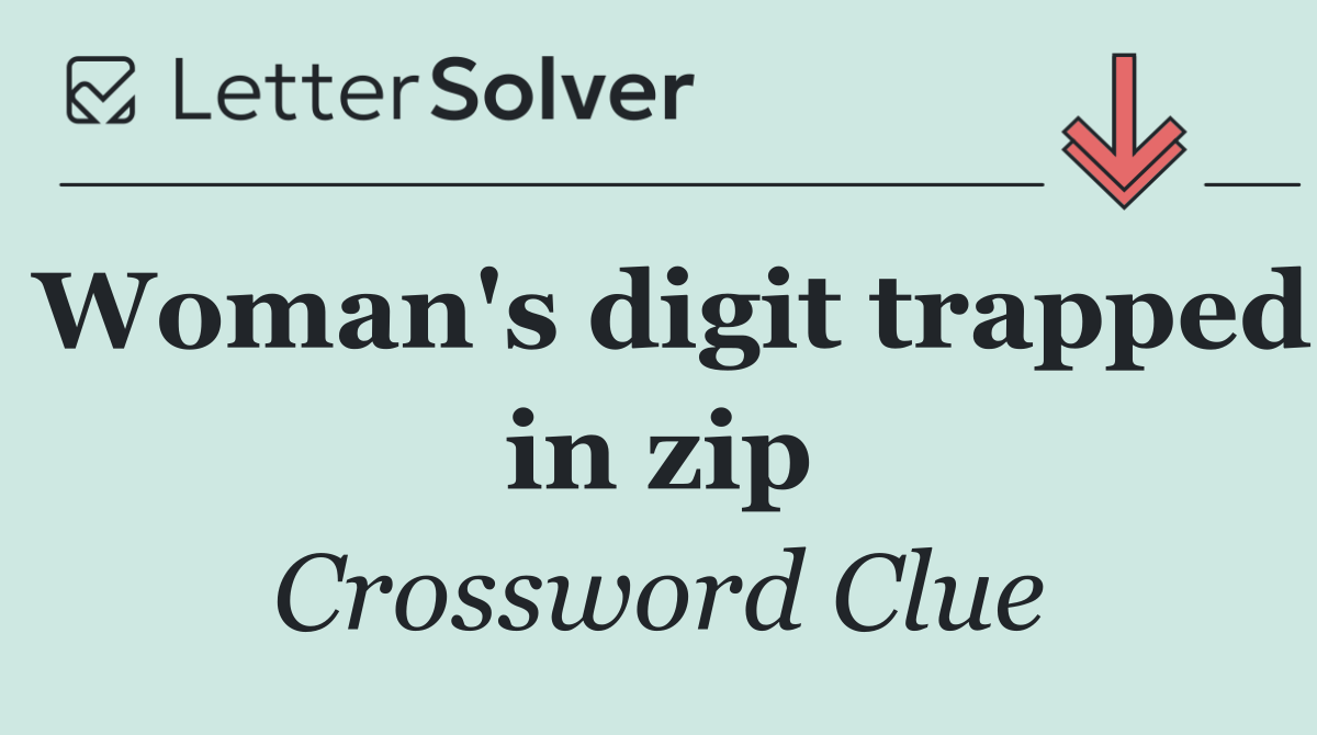 Woman's digit trapped in zip