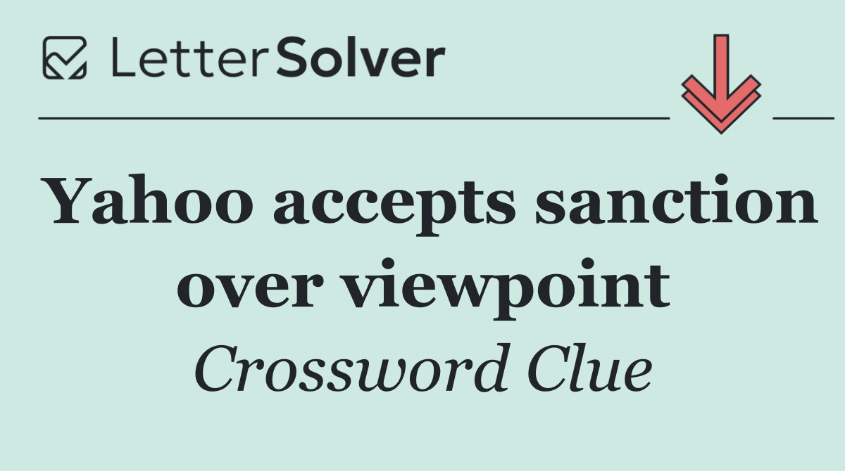 Yahoo accepts sanction over viewpoint