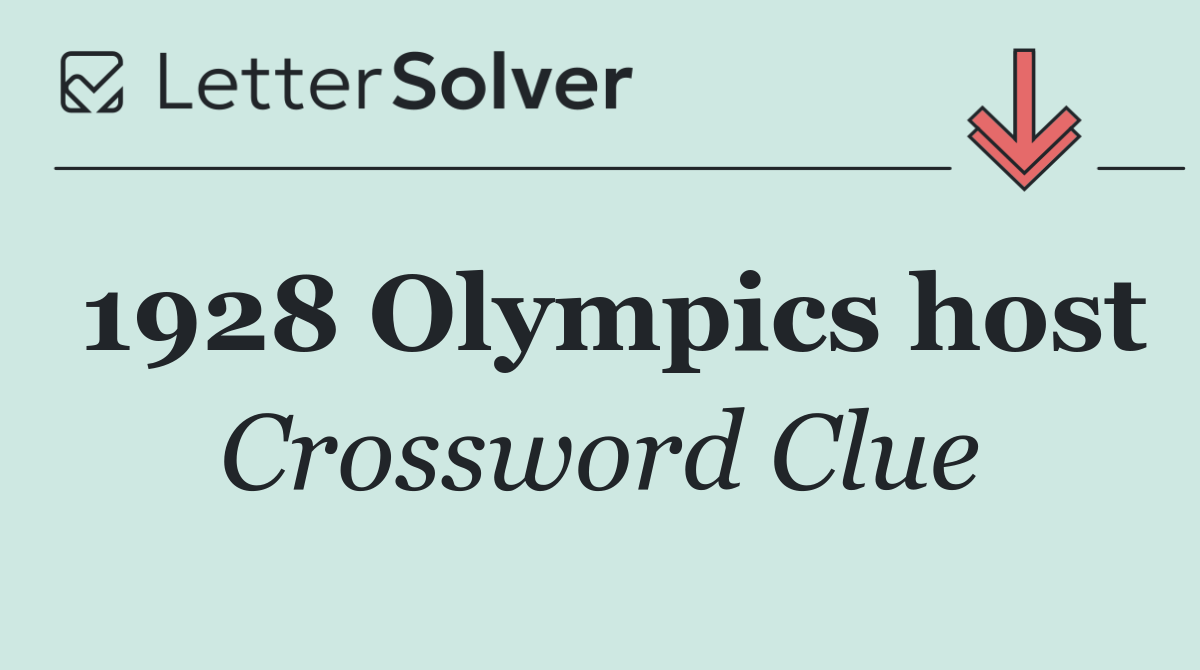 1928 Olympics host