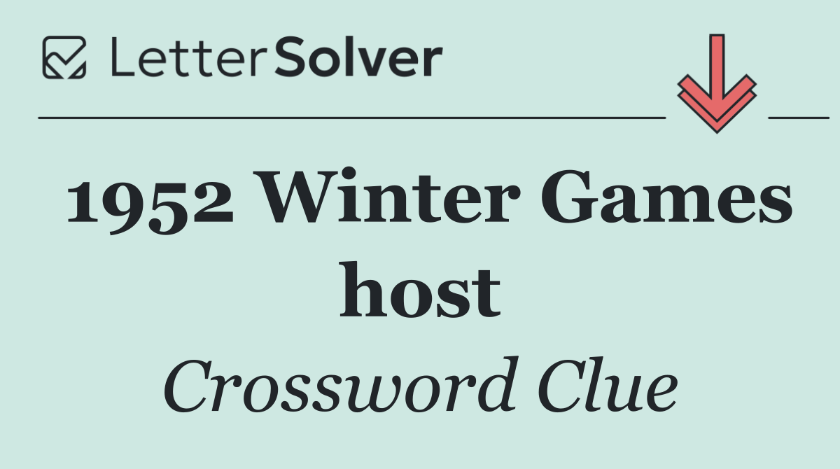 1952 Winter Games host