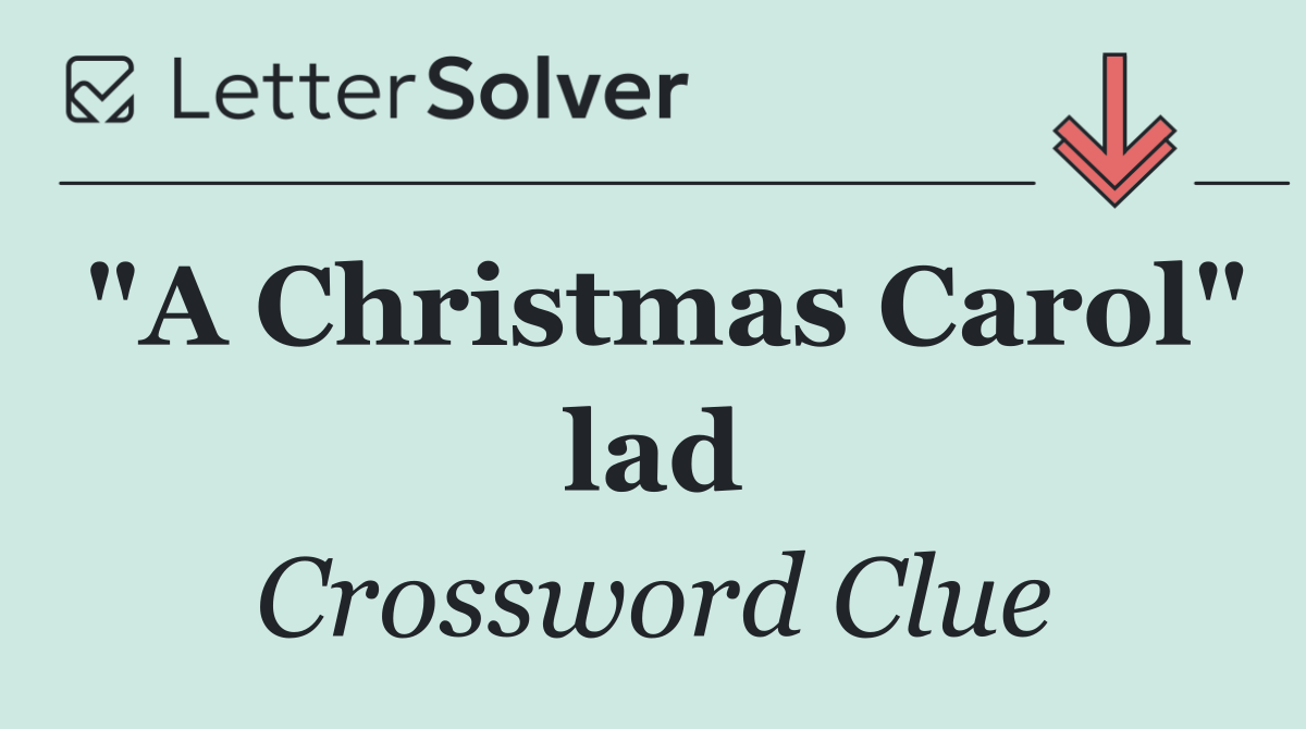 "A Christmas Carol" lad