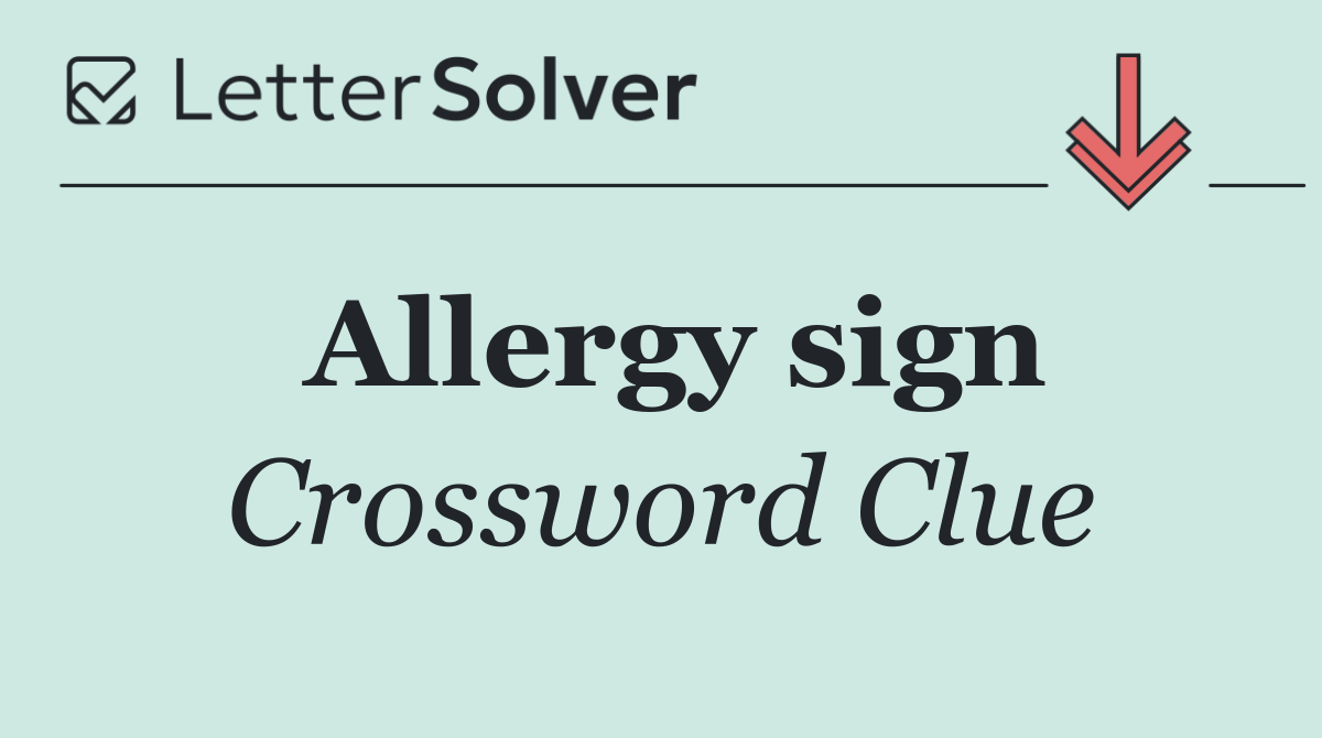 Allergy sign