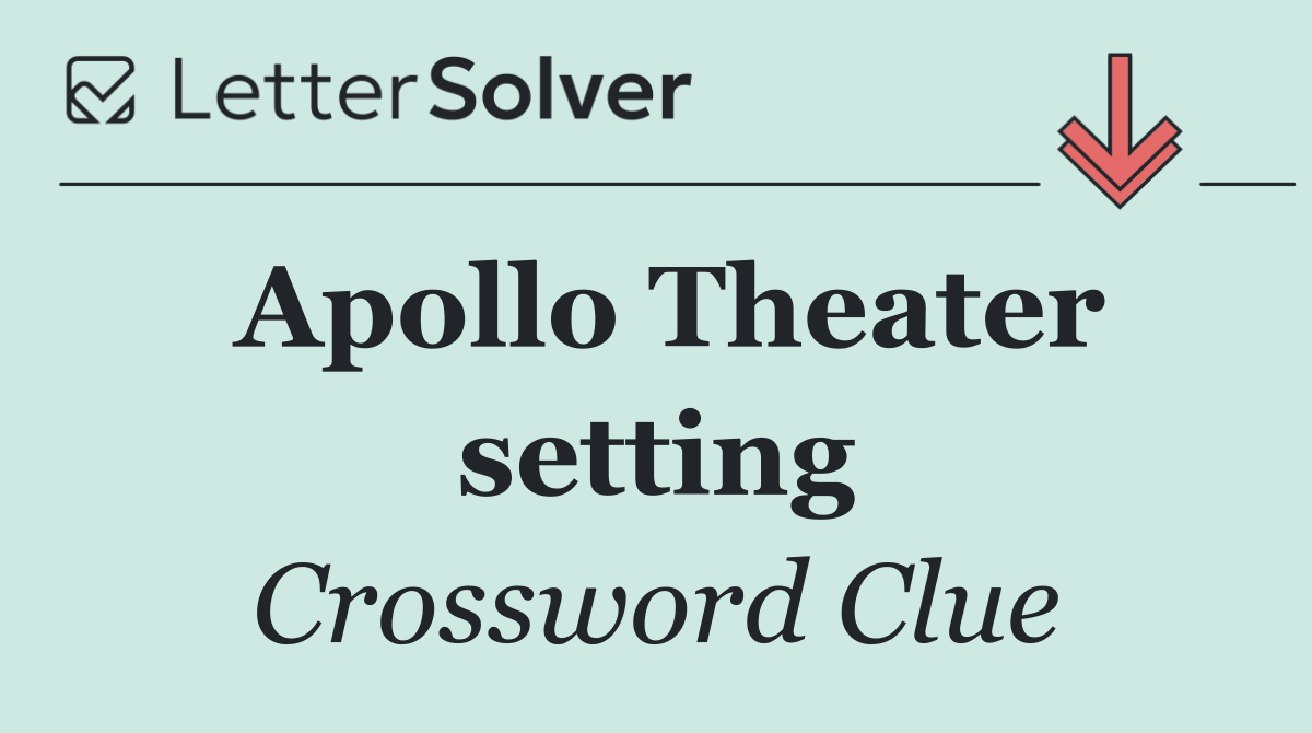 Apollo Theater setting