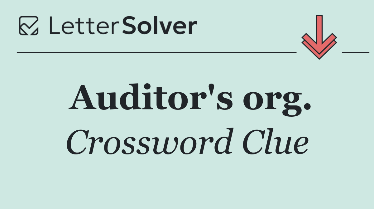 Auditor's org.