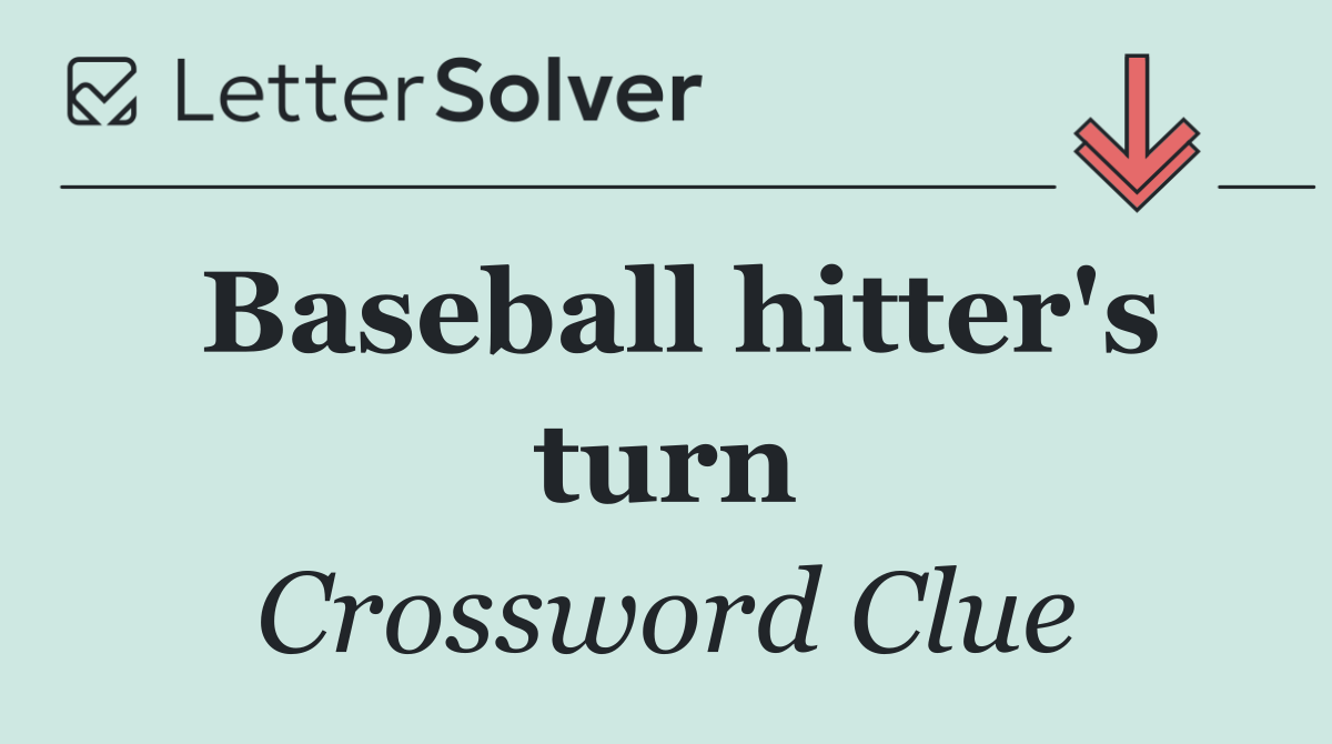 Baseball hitter's turn