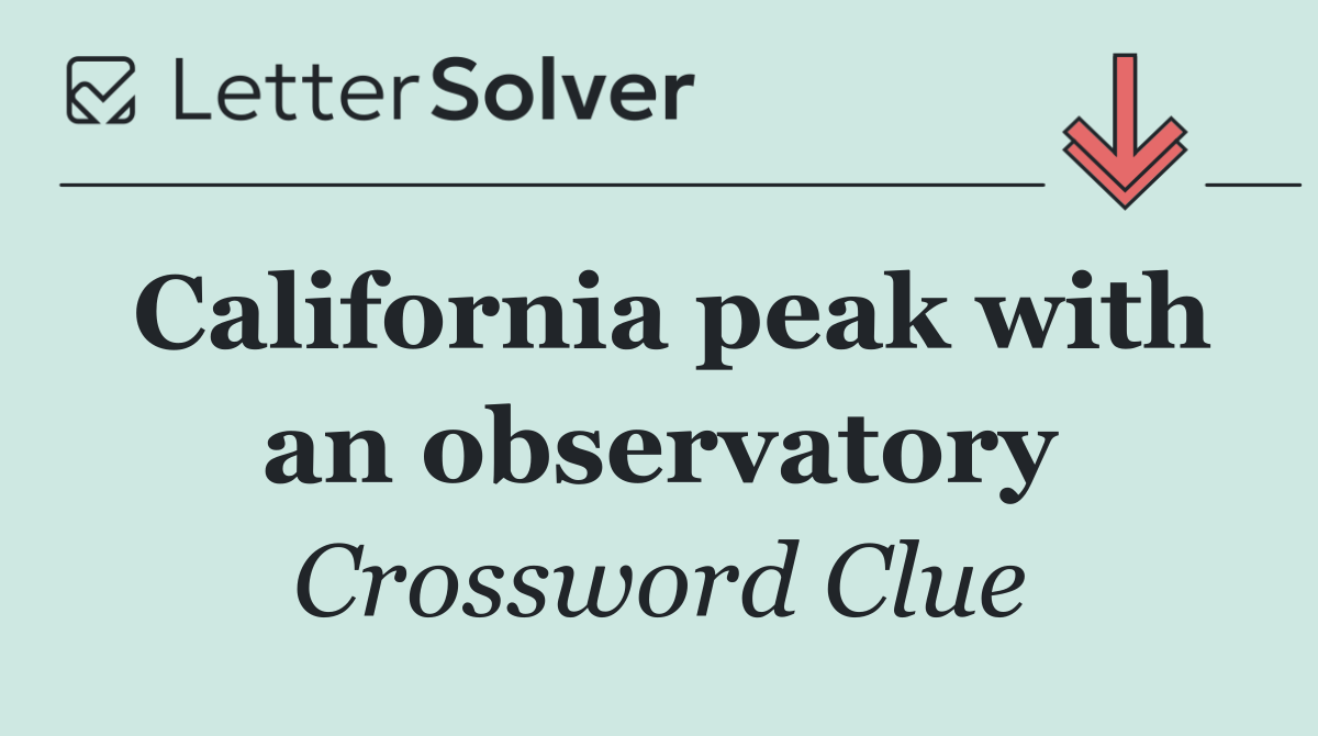 California peak with an observatory