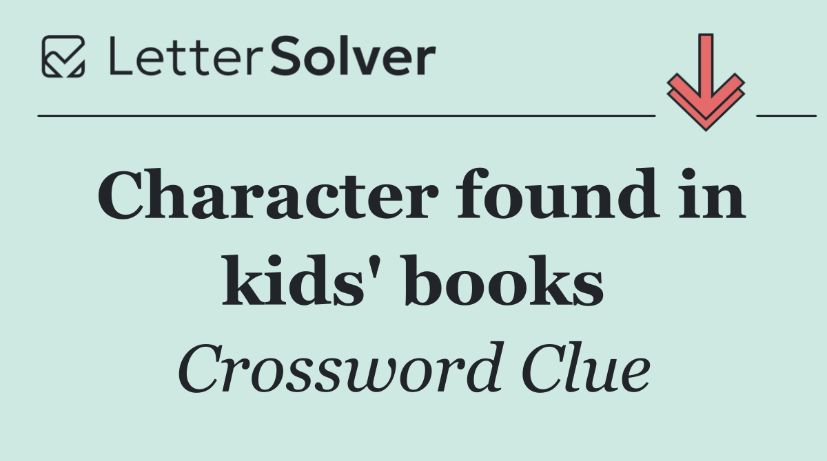 Character found in kids' books