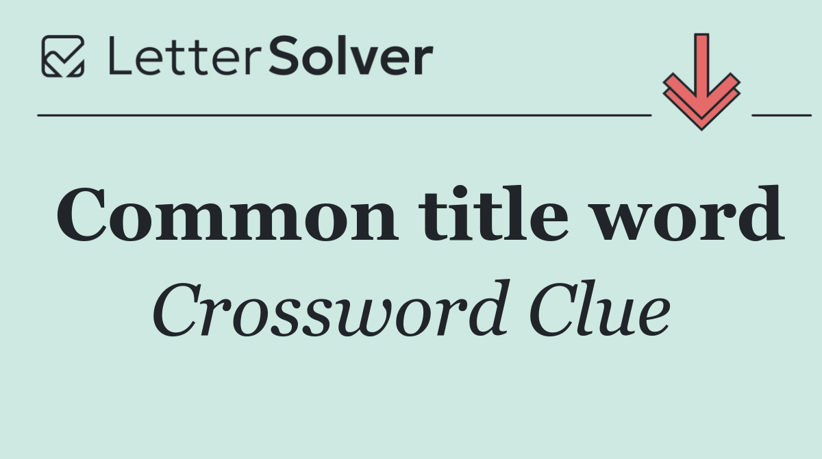 Common title word
