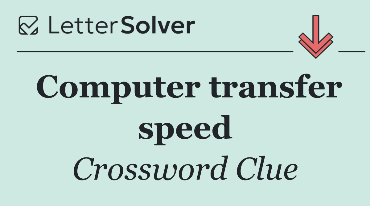 Computer transfer speed