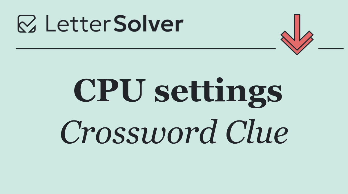 CPU settings