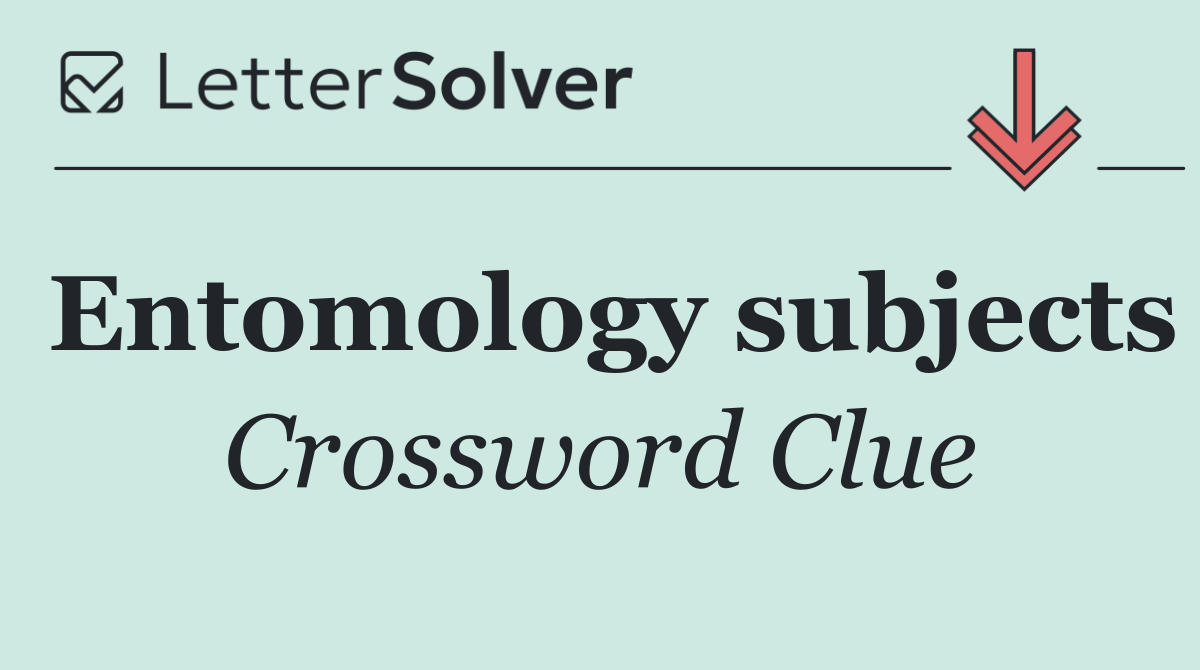 Entomology subjects