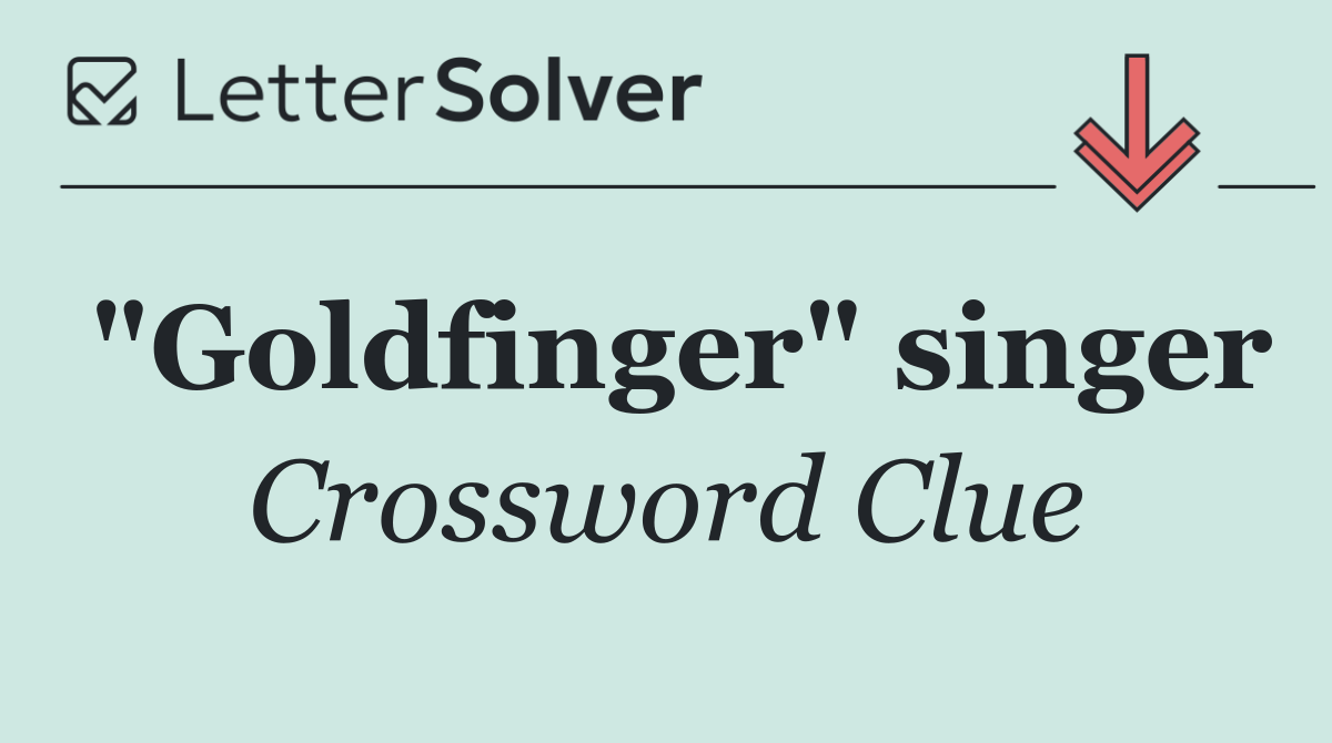 "Goldfinger" singer