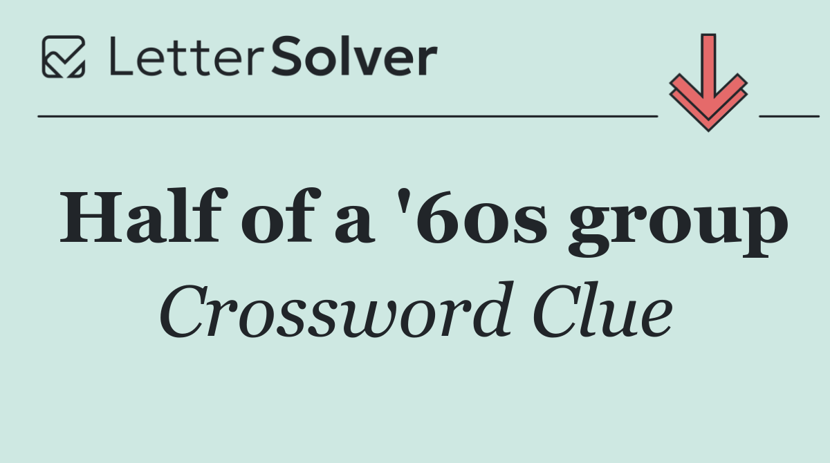 Half of a '60s group