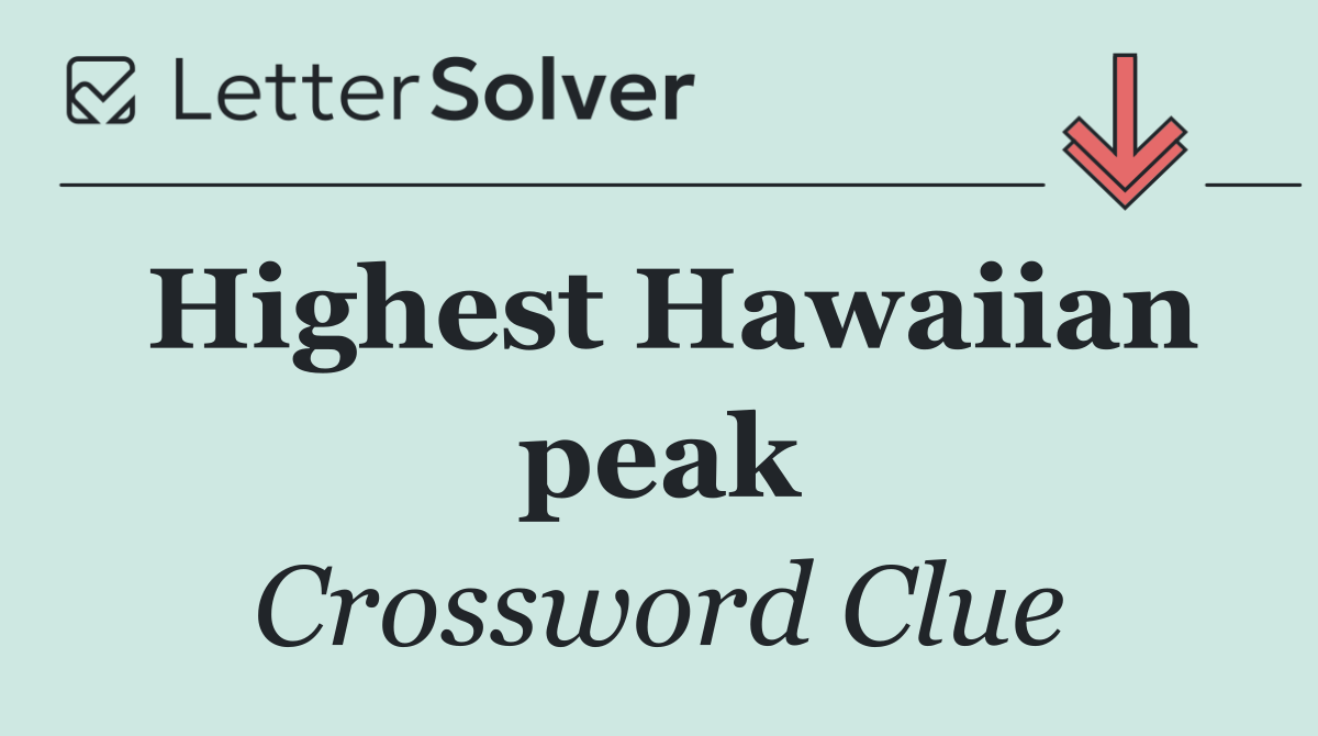 Highest Hawaiian peak