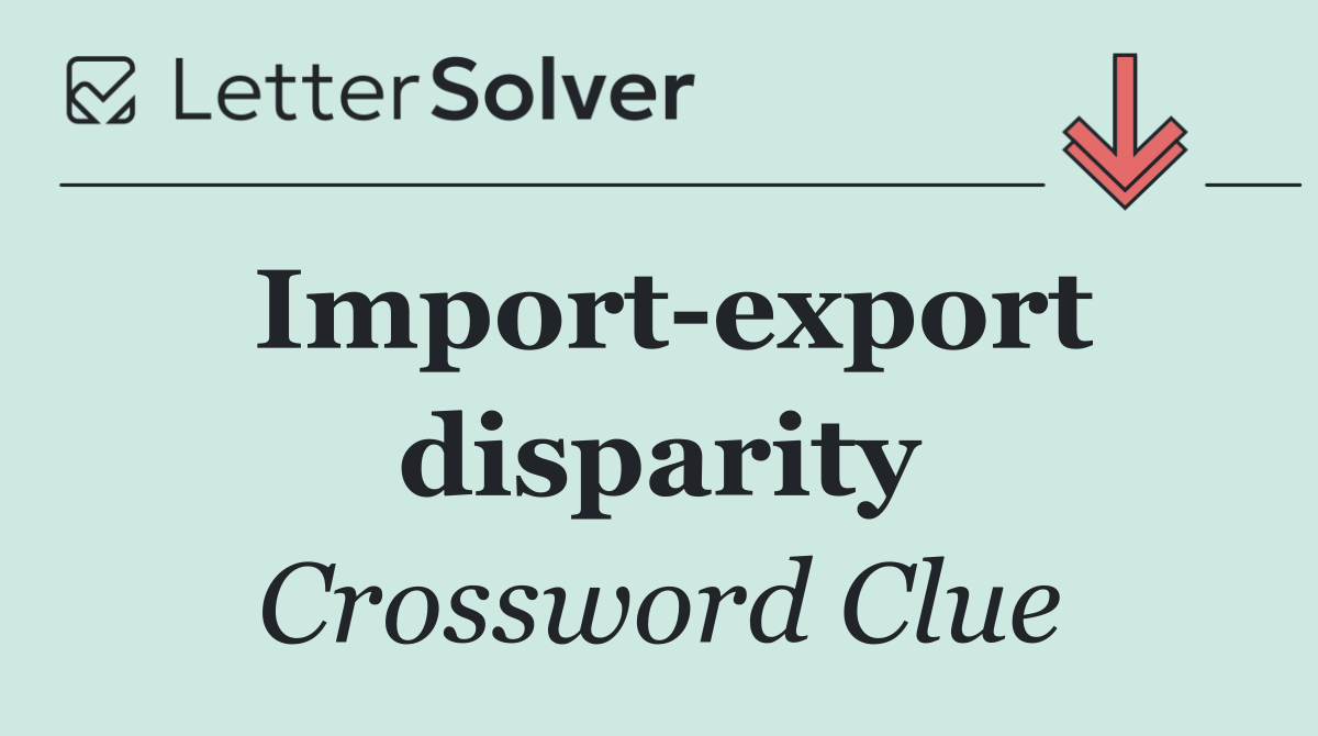Import export disparity