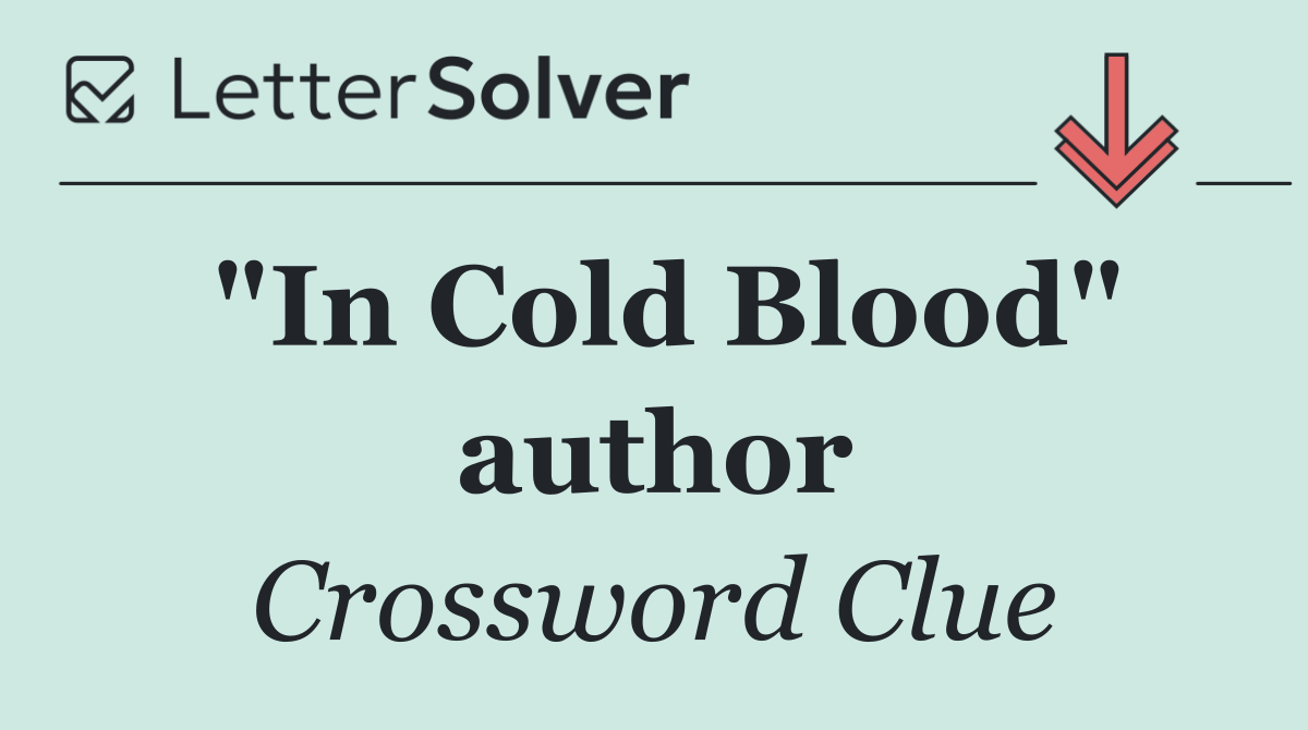 "In Cold Blood" author