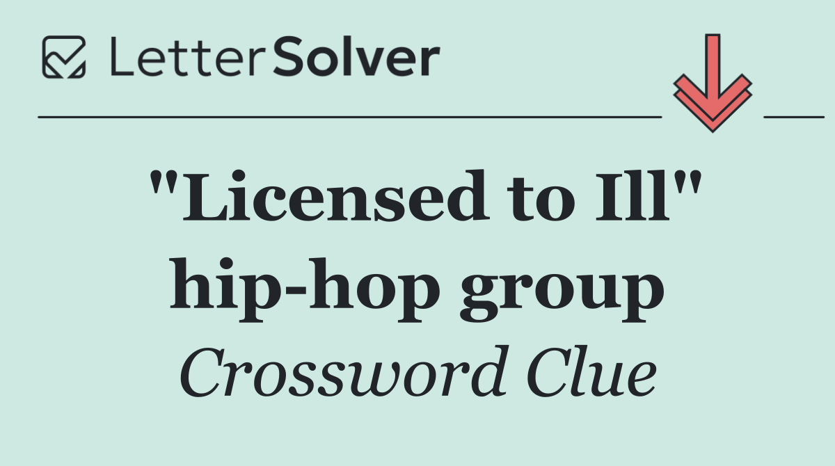 "Licensed to Ill" hip hop group