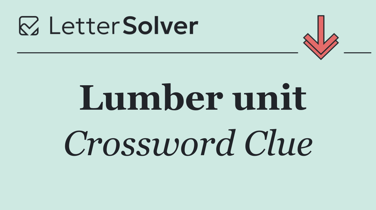 Lumber unit