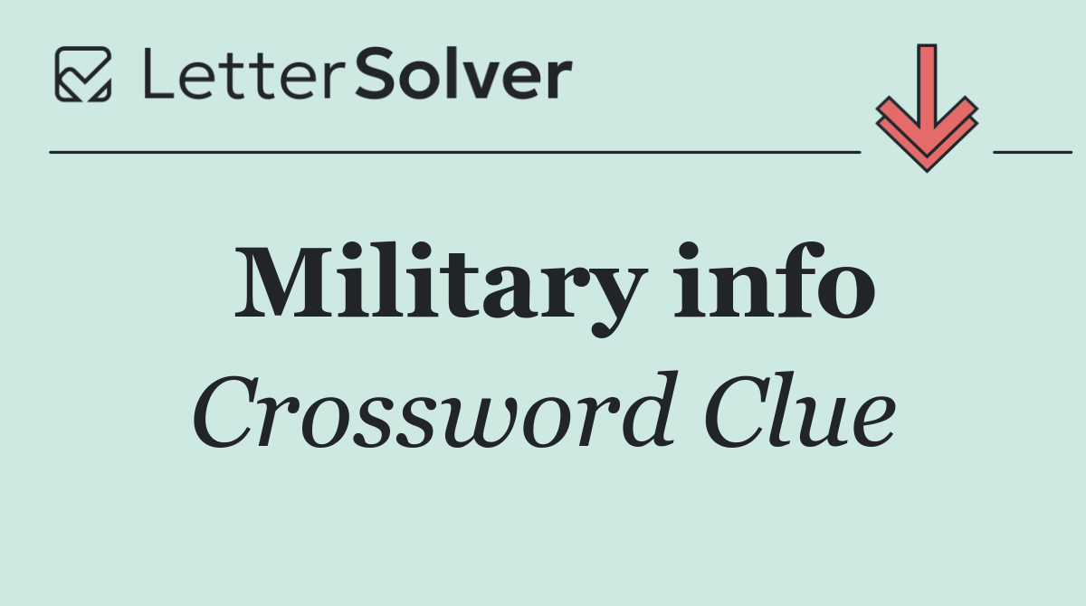 Military info