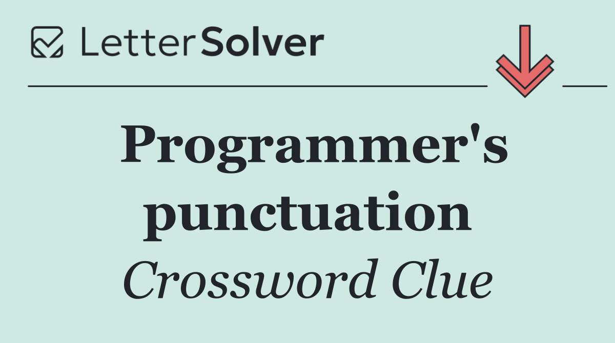 Programmer's punctuation